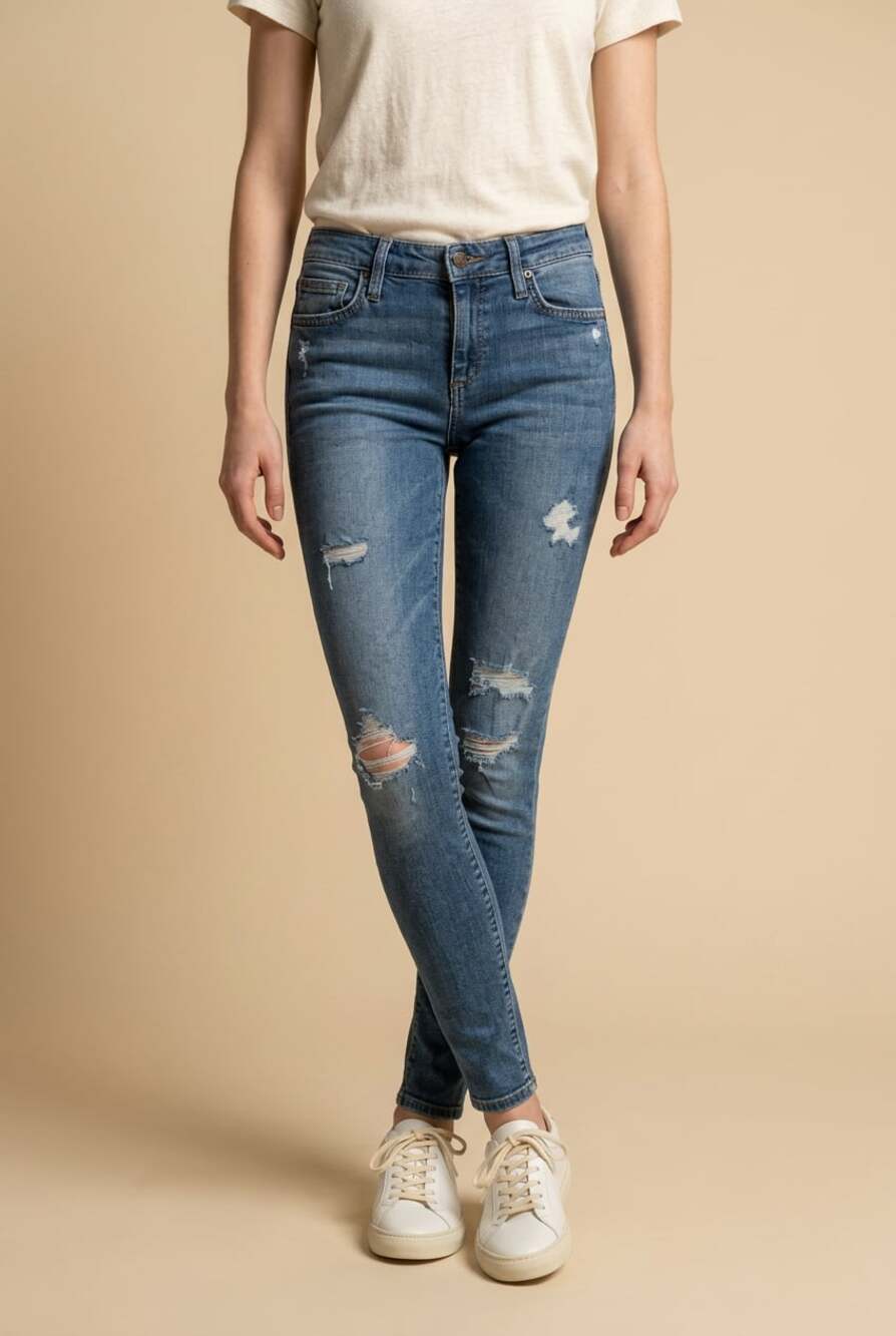 Joe's Jeans The Icon Mid Rise Skinny Distressed Denim Jeans-W27